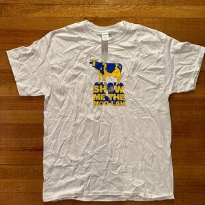 Vintage Y2K Lottery Lotto New York NYC White T-shirt Cow Show Me The Moolah Sz L